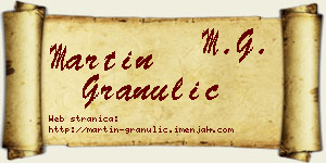 Martin Granulić vizit kartica